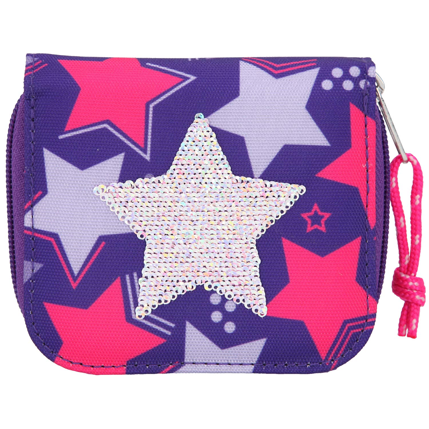 Depesche 10675 TOPModel Wallet with Star Made of Sequins, Approx. 10 x 11.5 x 3 cm, Plain, One Size