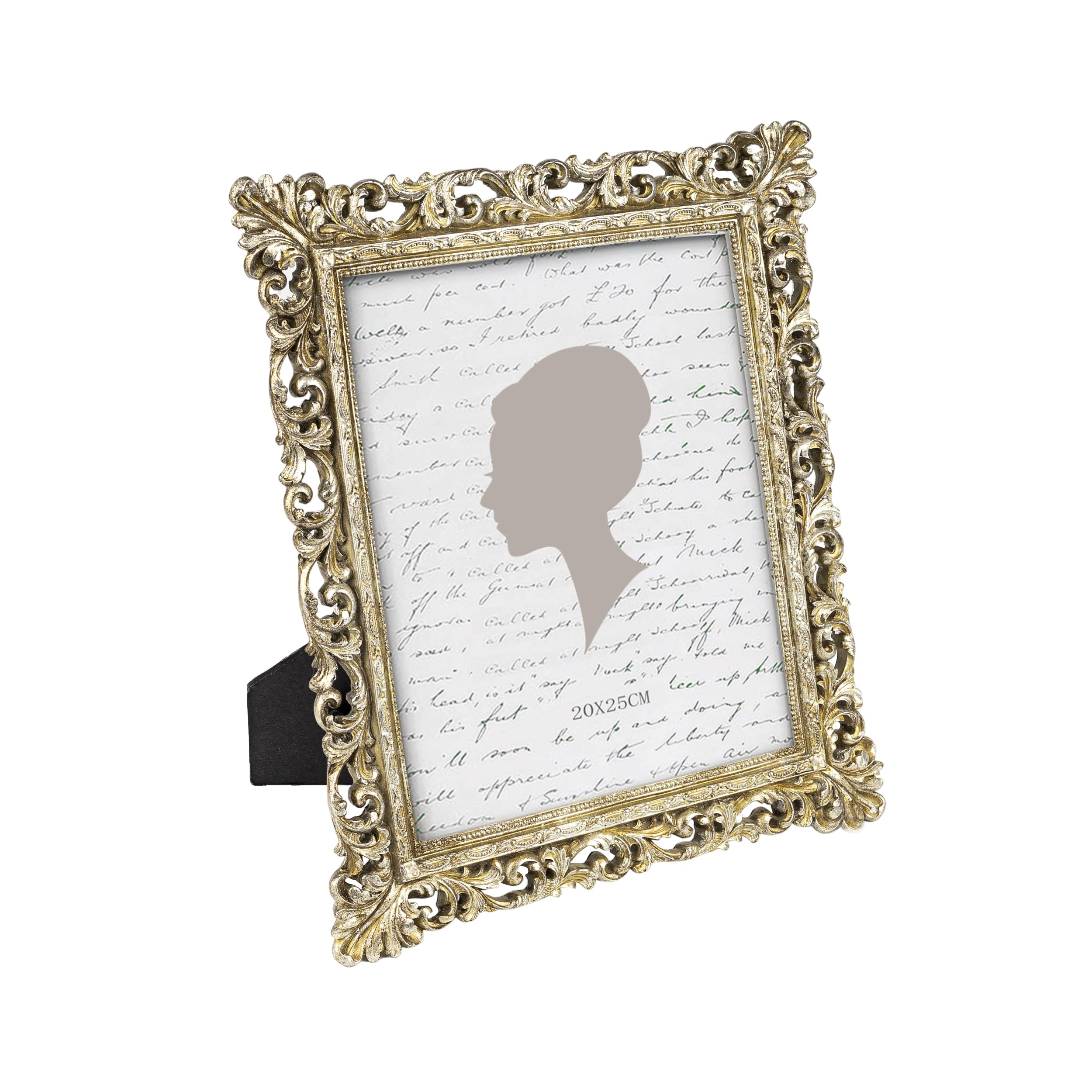 Sunlit Large Vintage Picture Frame 8x10 Inch, Large Antique Photo Frames with Glass Front, Ornate Photo Display, Tabletop Wall Hanging, Gift Ideas, 20x25 cm