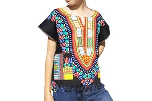 RaanPahMuang Cotton Childs Dashiki Shirt Tassels and Pockets Bold Summer Colours
