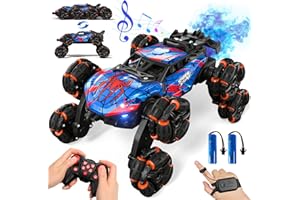 Sunrad 8WD Gesture Sensing RC Stunt Car with Spray & Light & Music for Kids Age 6-8-13, Spider Hand Remote Control Car 2.4Ghz Double-Sided Climbing Drift RC Car Toys Birthday Gift for Boys