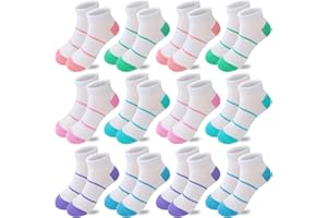 Bemeol Girls Socks 12 Pairs Ankle Socks Girls Low Cut Athletic Sock for Little Big Kids