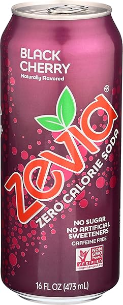 ZEVIA SODA BLACK CHERRY TALL CAN, 16 FZ