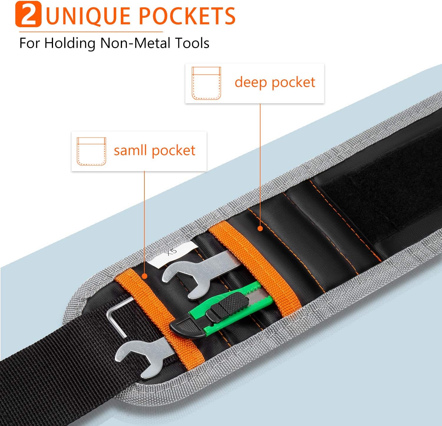 Koxly Magnetic Wristband Adjustable Wrist Band Organizer Tool Belts Holder for Holding Screws, Nails, Drill Bits, Unique Magnet Tools Gifts for Men, Women, Father, Dad, Husband, Boyfriend, Handyman - - 