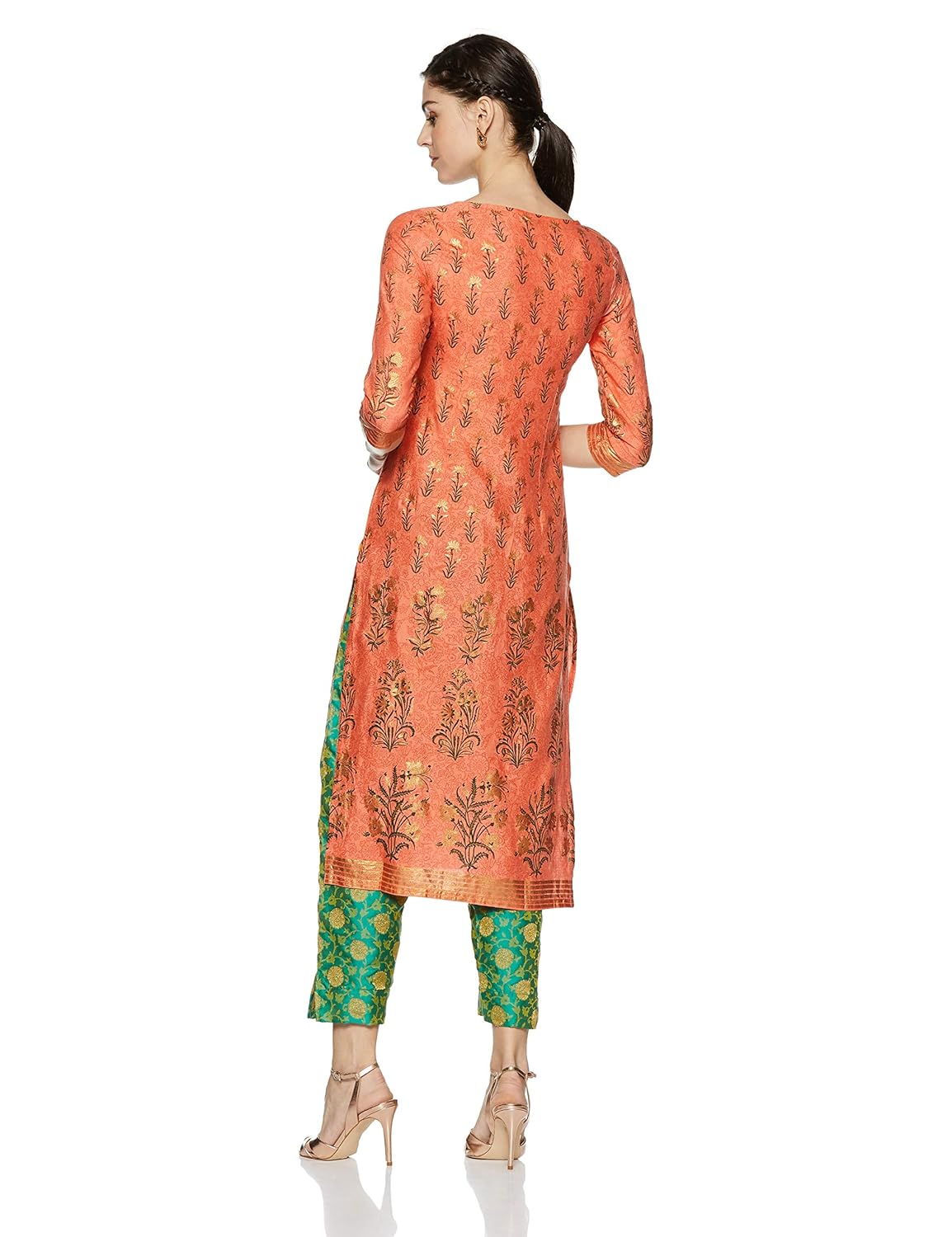 aurelia women's pleated kurta