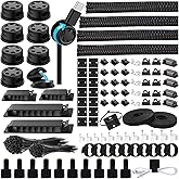 ELII 328Pcs Cable Management Kit, 8 Magnetic Cable Holder 69 Cable Clips | 4 Cable Sleeve Split,22Reusable Cable Strap,200 Nylon Cable Zip Ties ,25 Mounts TV Office,Nontoxic,Extra Strong Durable