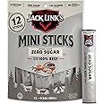 Jack Link's Mini 100% Beef Sticks, Original Zero Sugar – 6g of Protein Snacks, 65 Calories per Stick, On the Go Snacking, Keto, Paleo & Carnivore Diet Ready, Individually Wrapped, 0.5 Oz. (12 Count)