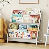 Aokitsink 4-Tier Kids Bookshelf, Book Shelf for Kids Rooms,Book Rack for Kid with Four Deep Pockets,Nursery Bookshelves for Kid' Playroom, Toddler Bookshelf as a Children's Gift