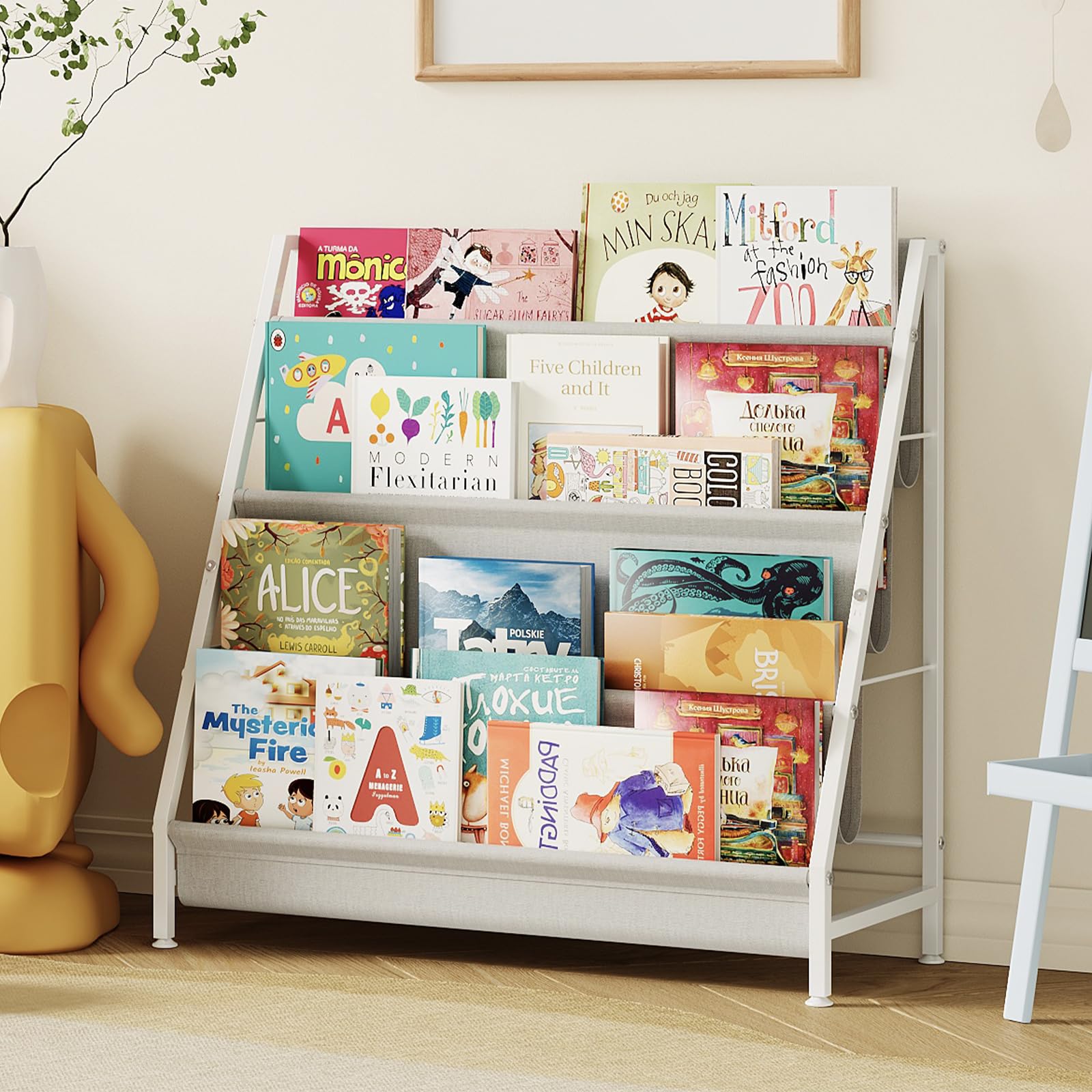 Photo 1 of (incomplete)(see images) Aokitsink Kids Bookcases Montessori Bookshelf Nursery Book Shelves and Toy Storage Childrens Toddler Bookshelf Sturdy Metal