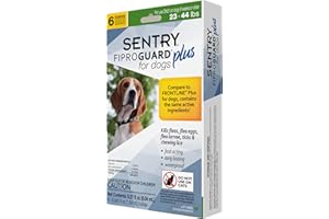Sentry Fiproguard Plus for Dogs, Flea and Tick Prevention for Dogs (23-44 Pounds), Includes 6 Month Supply of Topical Flea Treatments