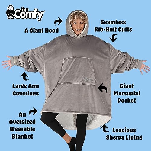 THE COMFY Original Sherpa Lined Microfiber Fleece Wearable