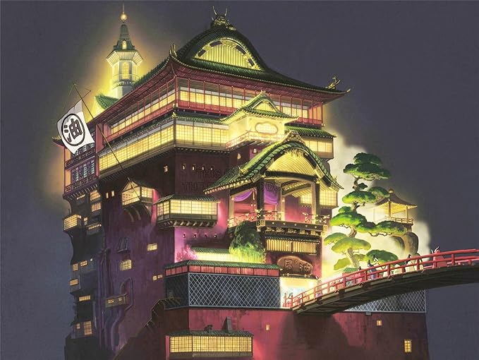 Amazon Co Jp 映画 千と千尋の神隠し 湯屋 油屋 精霊のホテル アートプリントポスター Film Spirited Away Spirit Hotel Resort Lv ホーム キッチン