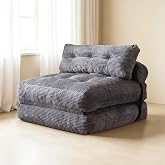 Foldable Bed Chair for Adults, 3-in-1 Foam Fold Out Couch, Dorm Chair Bed | Corduroy Fabric, Frameless Foam Comfort, Convertible Design, Space-Saving Furniture, Compressed Packaging
