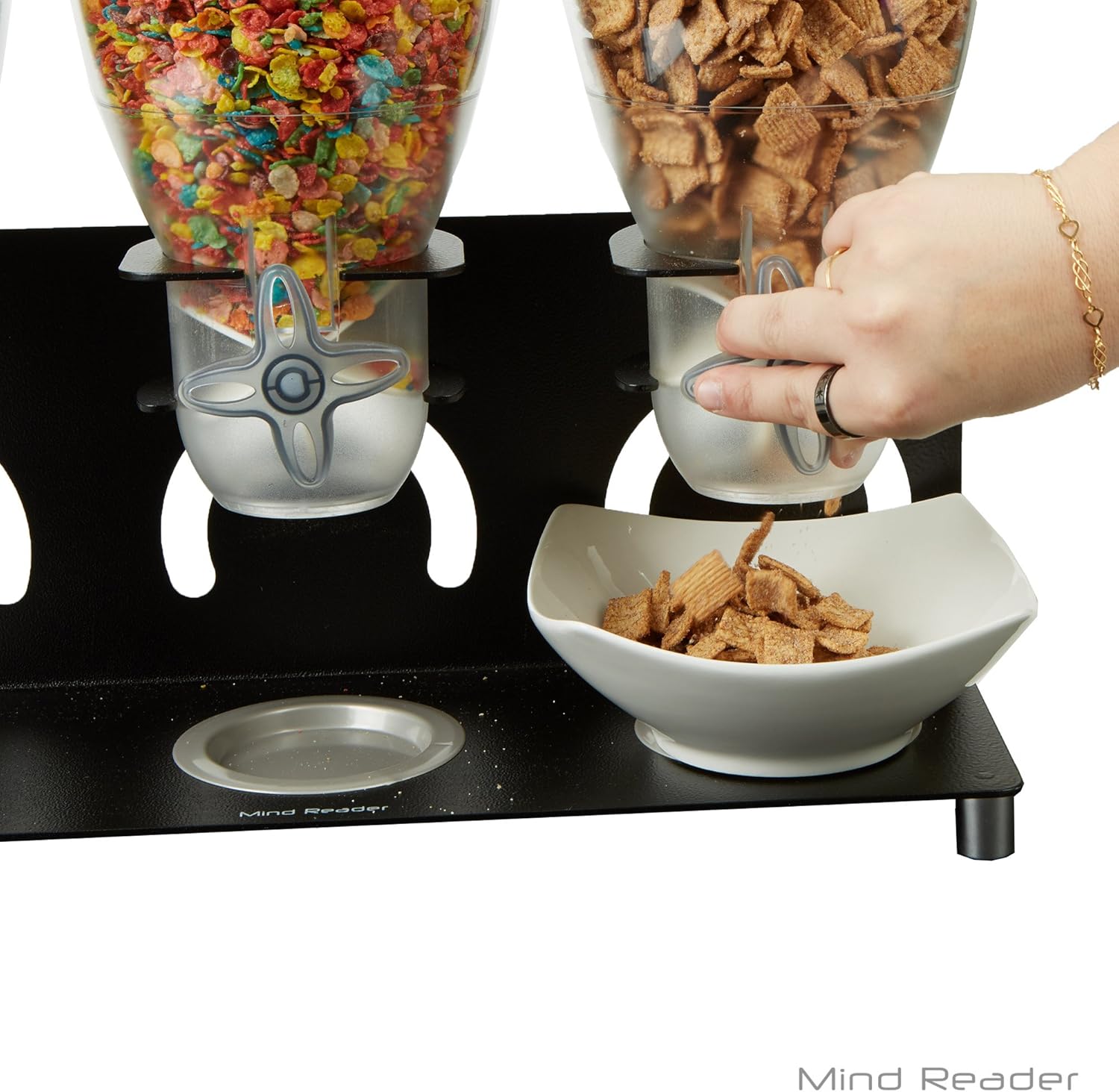 Mind Reader Metal Triple Cereal Dispenser, Black: Kitchen & Dining