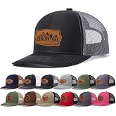 Custom Hats for Men Women Personalized Logo Baseball Caps Leather Patch Logo &amp; Name Trucker Hat for Adult Custom Hats