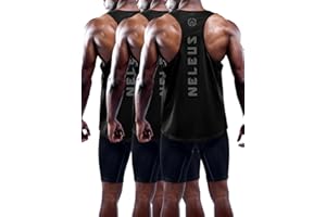 NELEUS Men's 3 Pack Dry Fit Y-Back Muscle Tank Top