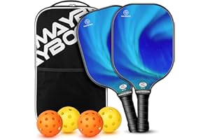 MAYBOOM Pickleball Paddles Set of 2/4, USAPA Approved Pickleball Set Pickleball Rackets 2 Pack, Fiberglass Surface Pickle-Ball Equipment, Pickleball Racquet Gifts for Beginners & Pros