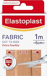 Elastoplast Fabric Cut to Size Plasters 1 m x 6 cm Flexible Water-Repellent