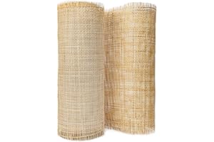 MINHKUST 16" Width Natural Square Rattan Cane Webbing Roll 8 Feet Length for Caning Projects | Pre-Woven Radio Mesh Cane Webbing Sheet for Furniture, Chair, Table, Ceiling (8 FEET)