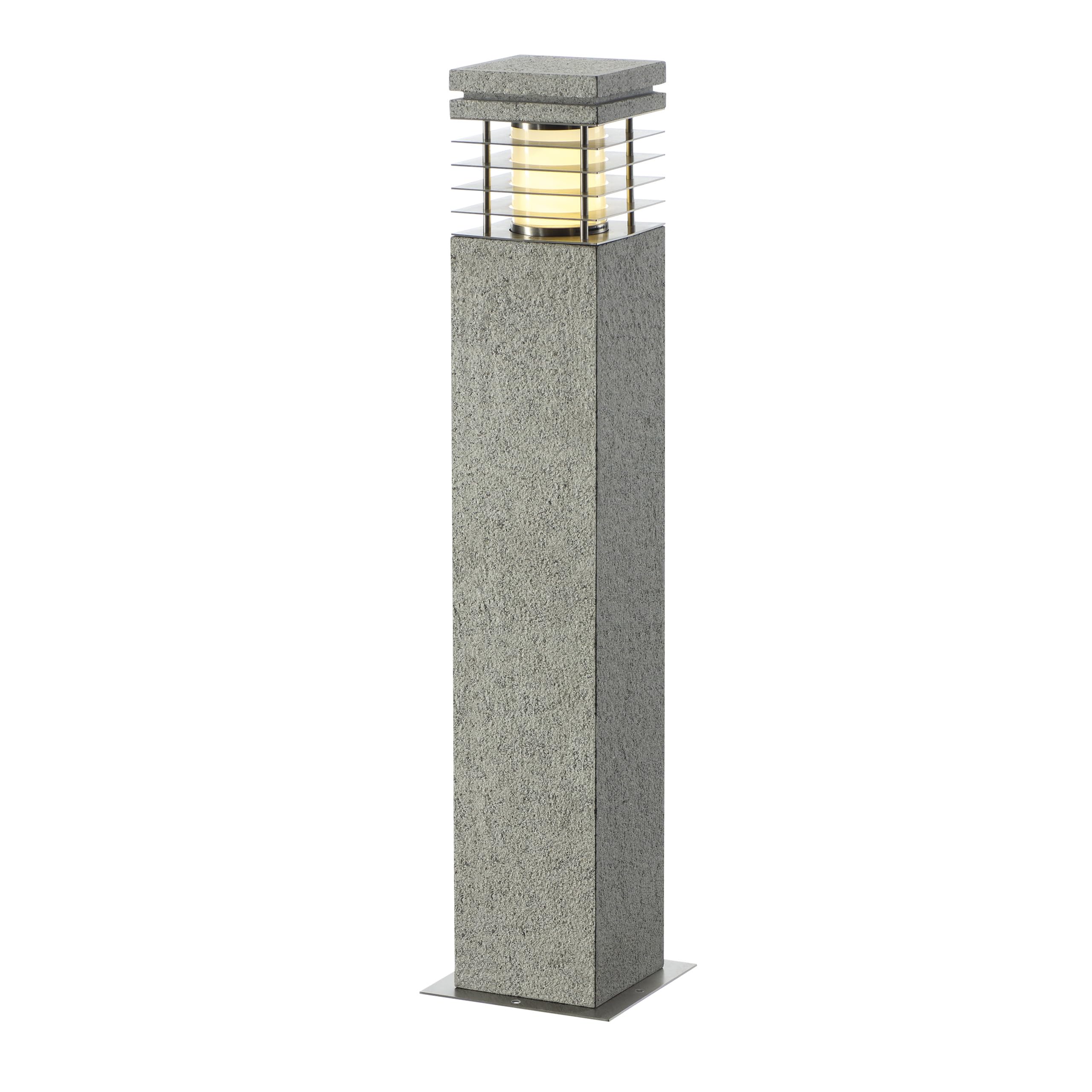 SLV Free-Standing lamp ARROCK Granite/Outdoor Illumination for Paths, Walls, entrances, LED Outdoor Garden lamp / E27 IP44 15W Grey