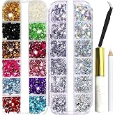 NOOEPC Face Gems and Pearls for Makeup, Face Jewels for Women Rhinestones Bedazzling Kit Nail Gems,Rave Accessories for Women Hair Gems Rhinestones with Quick Dry Makeup Glue