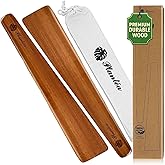 Wooden Spatula for Cooking Set of 2 – 12 Inch Acacia Wood Flat Spatula Turner & Flipper for Cast Iron, Eggs, Pancakes & Griddle