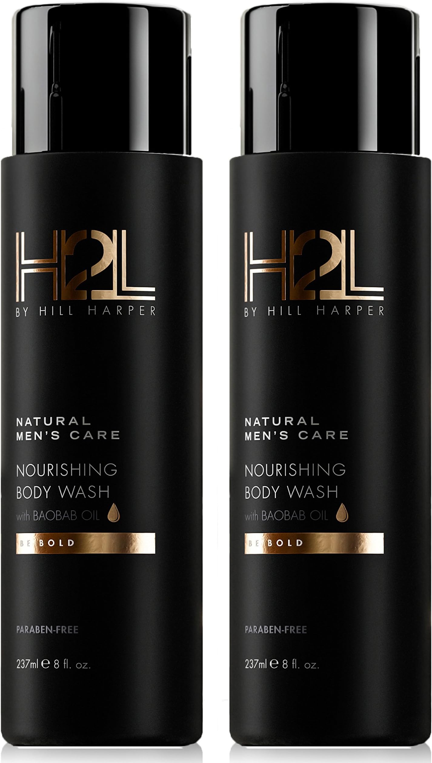 H2L Premium Nourishing Body Wash - With Baobab, Sweet Almond, Avocado and Chia Seed Oils. For Men By Hill Harper (2 Bottles)