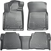 Husky Liners Weatherbeater Floor Mats | Fits 2007-2011 Toyota Tundra, CREWMAX & Double CAB ONLY (Footwell Coverage) | Front & 2nd Row, 3-pc Grey - 98582