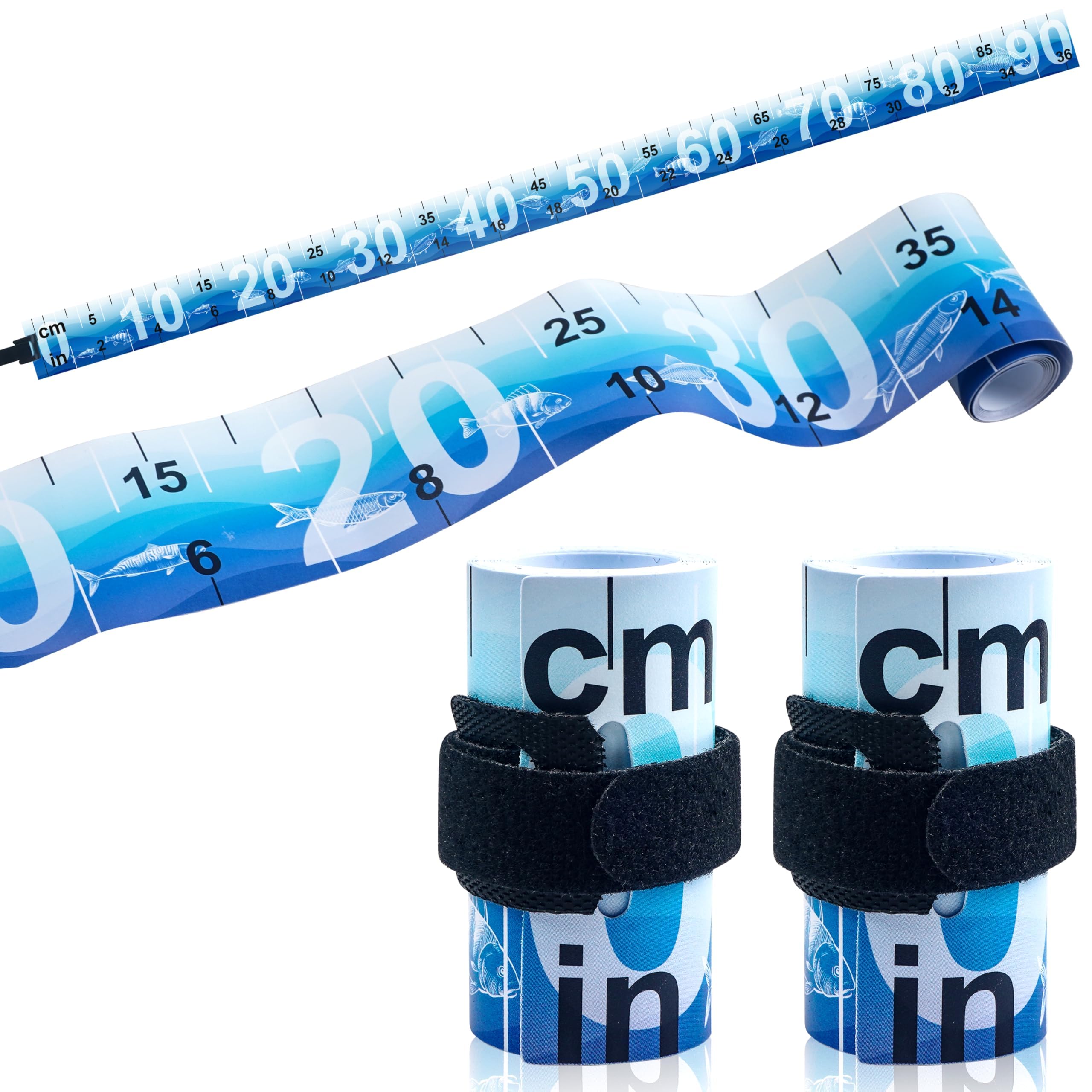 Soft Fishing Ruler Tape Measure, 2pcs Measuring Tape 90cm Waterproof PVC Fish Ruler Portable Folding Fish Measure Board Tool for Kayak Boat Outdoor Fishing Accessories