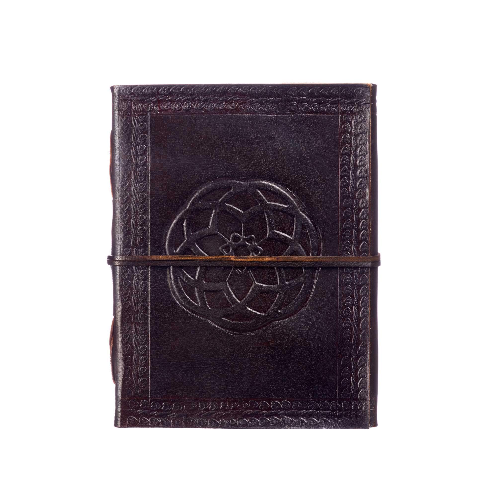 Handmade Celtic Knot Genuine Leather Journal | 13.5cm x 18.5cm | Recycled Paper | Fair Trade & Eco Friendly Leather Bound Notebook Alternative For Men and Women