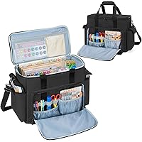 Trunab Large Scrapbook Bag with Padded Laptop Sleeve, Craft Bag Organizer Tote with Multiple Pockets for Scrapbooking Supplie