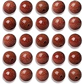 NITOPUPU 200Pcs 4mm Smooth Gold Sandstone Beads Round Loose Gemstone Stone Beads for Jewerly Making with Crystal Stretch Cord