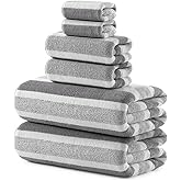 REDKISS Ultra Soft Bath Towel Set 6-Piece 35"x70" | 100% Microfiber, Highly Absorbent, Quick Dry | Gray Towels for Bathroom, Spa, Gym | 2 Bath, 2 Hand, 2 Washcloths