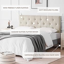 Howjoe Linen Upholstered Headboard Full