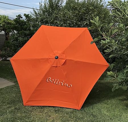 Amazon Com Bellrino Decor Replacement Strong Thick Umbrella Canopy For 9ft 6 Ribs Canopy Only Tango Orange Garden Outdoor