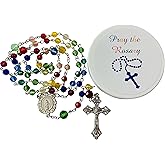 Westmon Works Pray the Rosary Colorful Glass Beads with Case Set