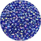 Mulutoo 1000 Pcs 6MM AB Color Crystal Acrylic Beads Round Faceted Crystal Plastic Bead Spacer Beads for Jewelry Making, Bracelets Necklaces Earrings Wind Chimes Suncatchers(410 - Sapphire Blue AB)