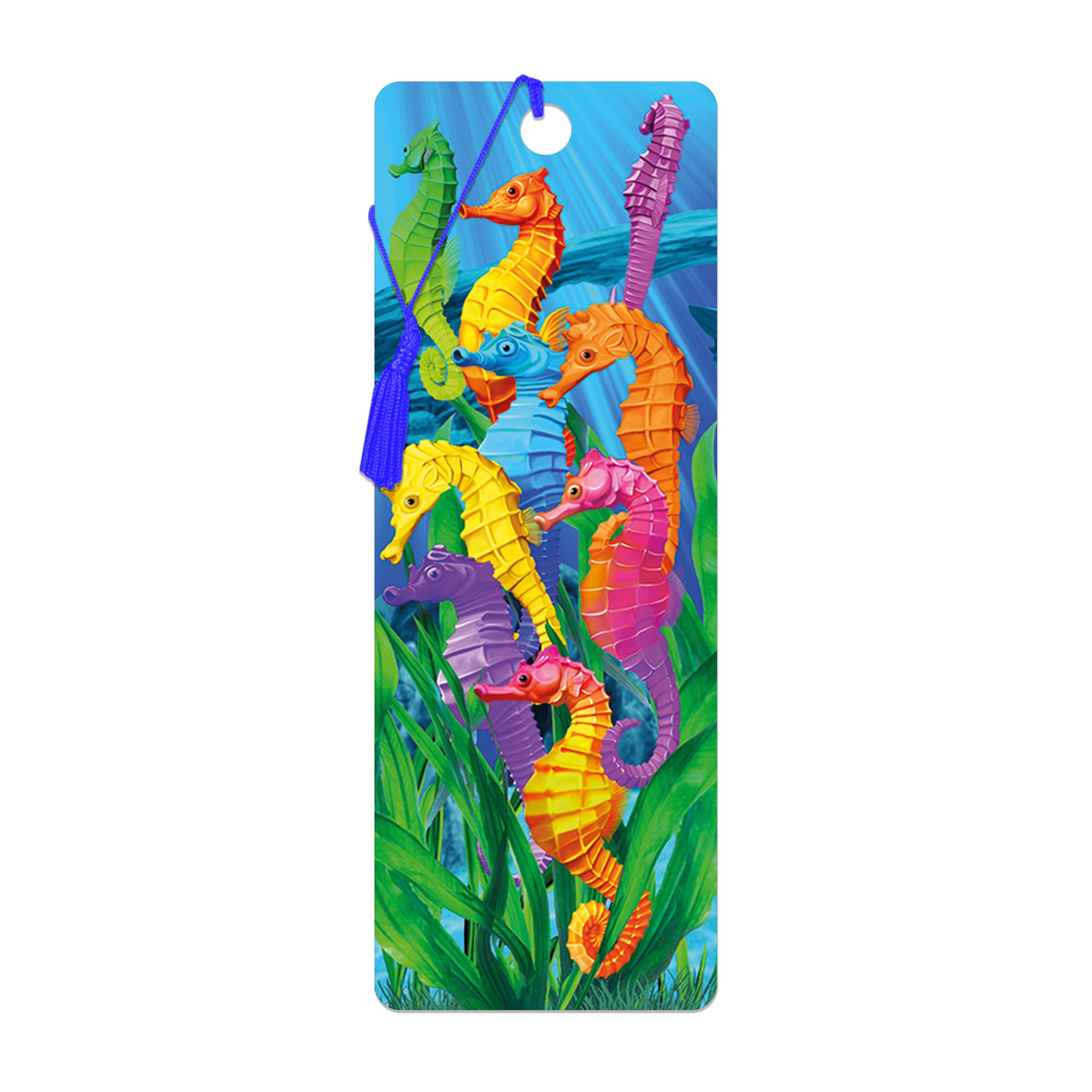 3D LiveLife Bookmark - Hilarious Hippocampus from Deluxebase. A Seahorse Bookmark with lenticular 3D Artwork Licensed from Renowned Artist Michael Searle