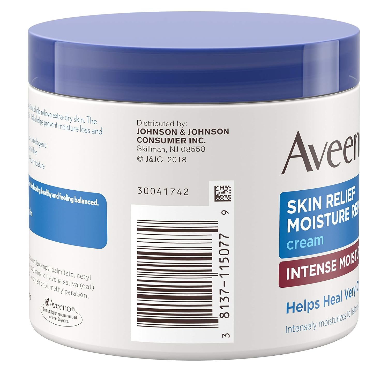 Aveeno Skin Relief Intense Moisture Repair Cream with Triple Oat Complex, Ceramide & Rich Emollients, Steroid- & Fragrance-Free Moisturizing Body Cream for Extra-Dry Skin, 11 oz : Body Lotion : Beauty