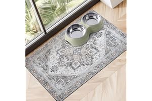 CUSLNOX Dog Food Mats for Floors Absorbent, Pet Cat Food Mat - Non Slip Dog Bowl Mats for Food and Water, Eco-Friendly Boho Dog Placemats Feeding Mat Pet Supplies