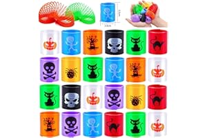 IRNUSHKA Halloween Mini Coil Spring Party Favors for Kids, Mini Magic Springs Toys, Fidget Stress Coils Toy, Trick or Treat Bags Stuffers, Birthday Goodie Bag Stuffers Carnival Prize Classroom Exchange Gifts