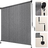 Artpuch Outdoor Roller Shades with Splicing Design, 10' W x 8' H Exterior Cordless Patio Shades Roll Up Blinds for Porch, Gazebo, Pergola, Balcony, Grey