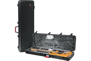 Gator Cases Molded Flight Case for Bass Guitar with Internal LED Lighting and TSA Approved Locking Latch, (GTSA-GTRBASS-LED)