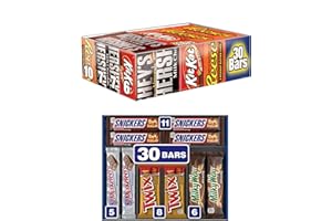 SWEET SAVORA Hrshey and Mars Chocolate Full Size Variety Packs, Halloween Candy, 60 Count. PACKAGING WILL VARY