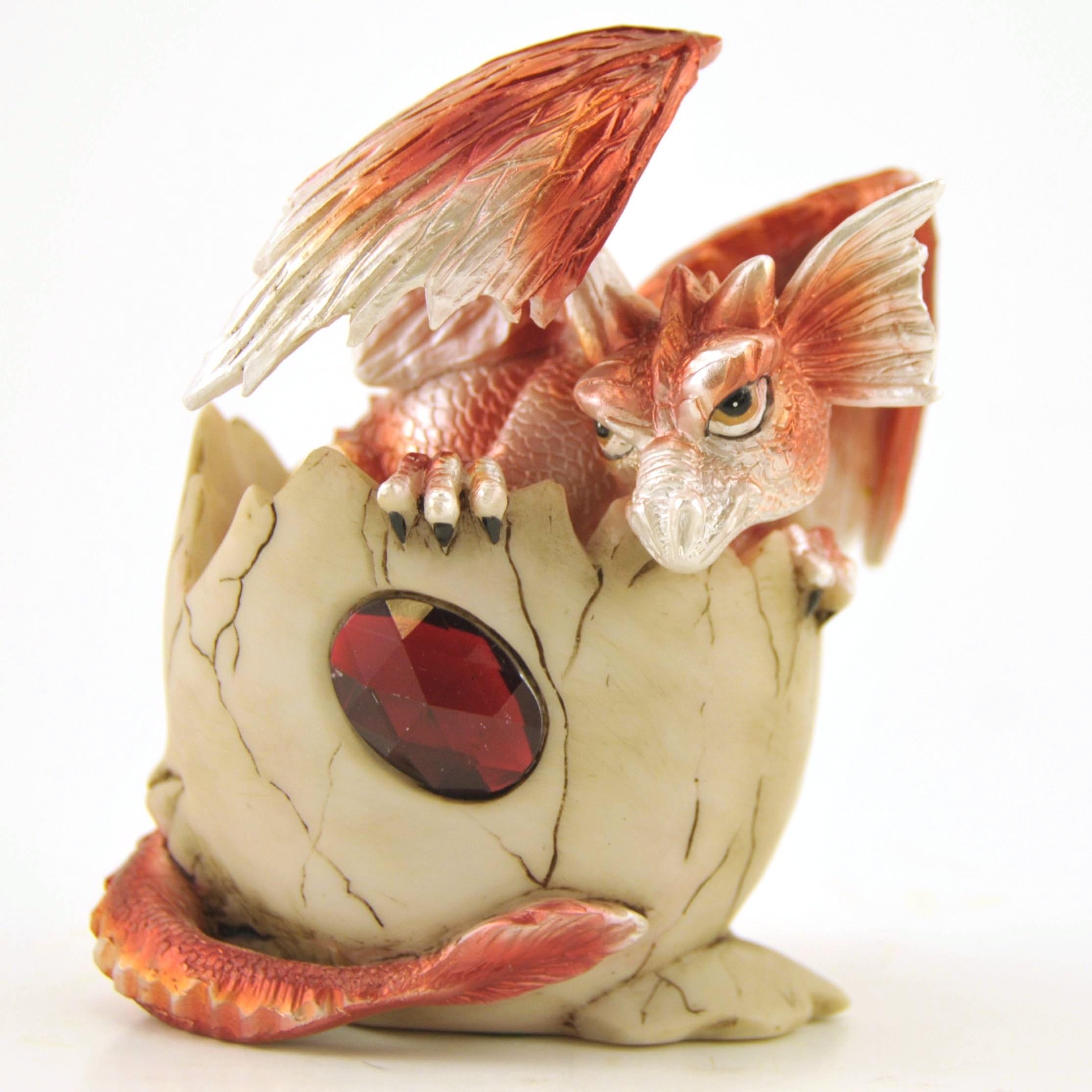 Baby Dragon in Egg with Birthstone, Collectible Figure, 4.5-inch