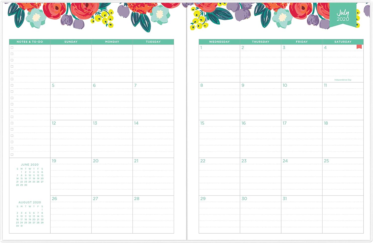 Day Designer for Blue Sky 2020-2021 Academic Year Monthly Planner, Flexible Cover, Stapled Binding, 8.5" x 11", Floral Sketch (120954) : Office Products