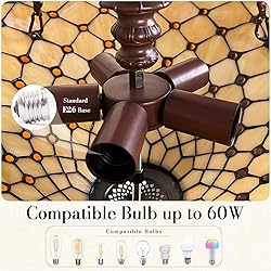 Capulina Large Size Tiffany Chandelier 5 Light 25