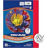 PACON - 103031 Pacon Tru-Ray Heavyweight Construction Paper, Festive Red, 9" x 12", 50 Sheets - 103431