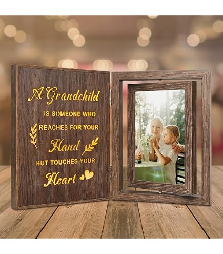 CustomGiftsNow Engraved Wood Picture Frame - "Grammie" Quote, Holds 5x7" Photo Horizontal
