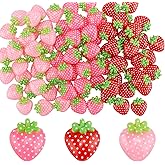 90pcs Mini Resin Strawberry, Flat Back Strawberry Nail Charms for Crafts Cute Fruit Beads Embellishments Phone Case Decor for DIY Jewelry Making Scrapbooking Ornaments