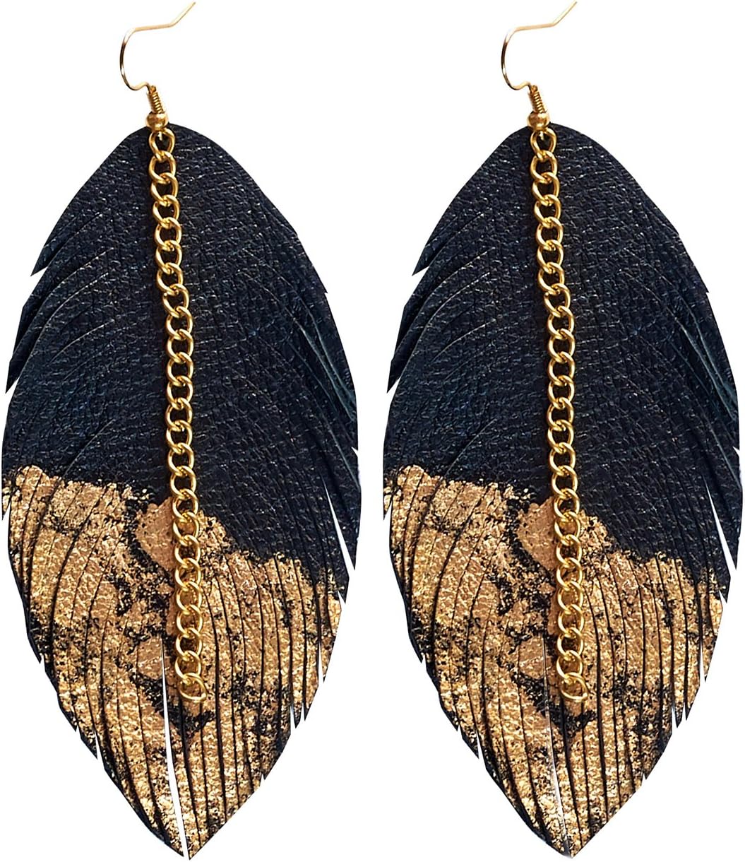 Big Leather Earrings for Women, Long earrings for women, Black Leather Earrings Gift for women, Black Fringe Big Earrings for Women Dangling, Black Leather Jewelry for Women, Dangle Earrings for Women with Long Hair, Gifts for women Under 20$.